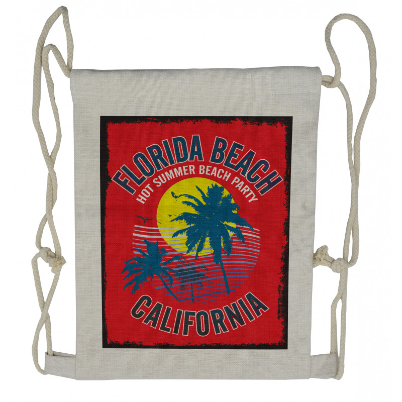 Summer Party California Drawstring Backpack