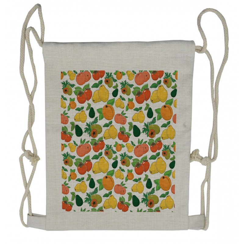 Fresh Fruits Colorful Drawstring Backpack