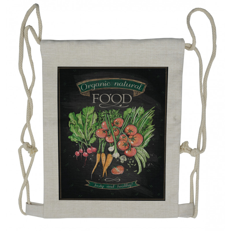 Chalkboard Organic Food Drawstring Backpack