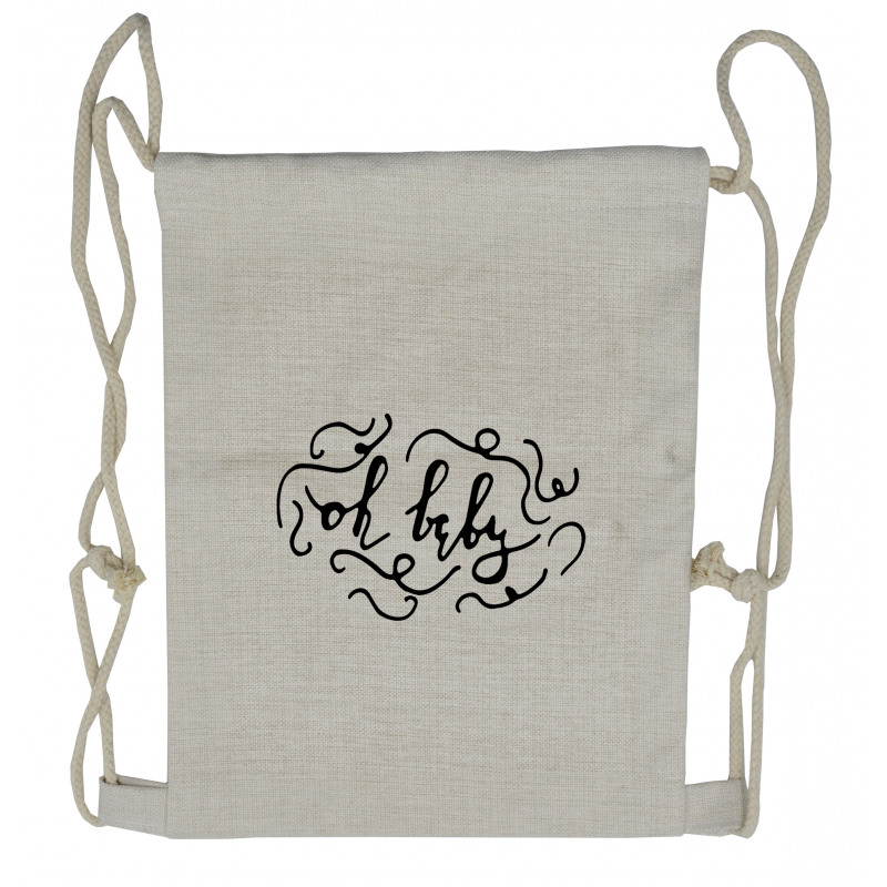 Calligraphy Curlicues Drawstring Backpack