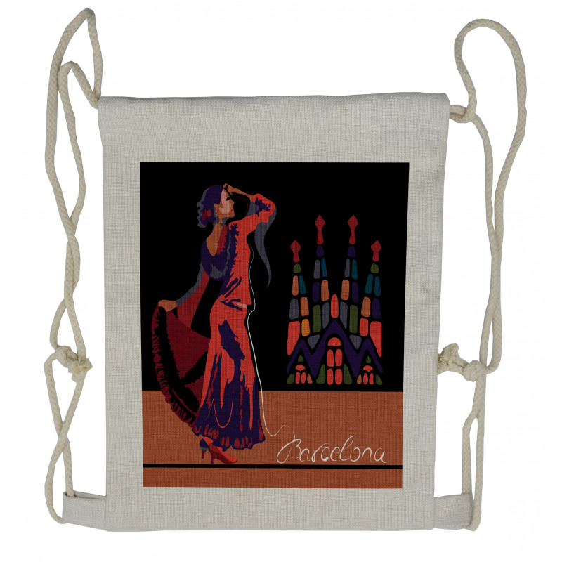 Traditonal Dancer Woman Drawstring Backpack