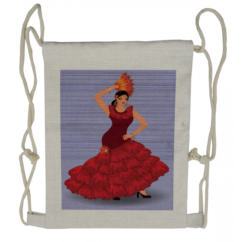 Dance Pose Spanish Lady Drawstring Backpack