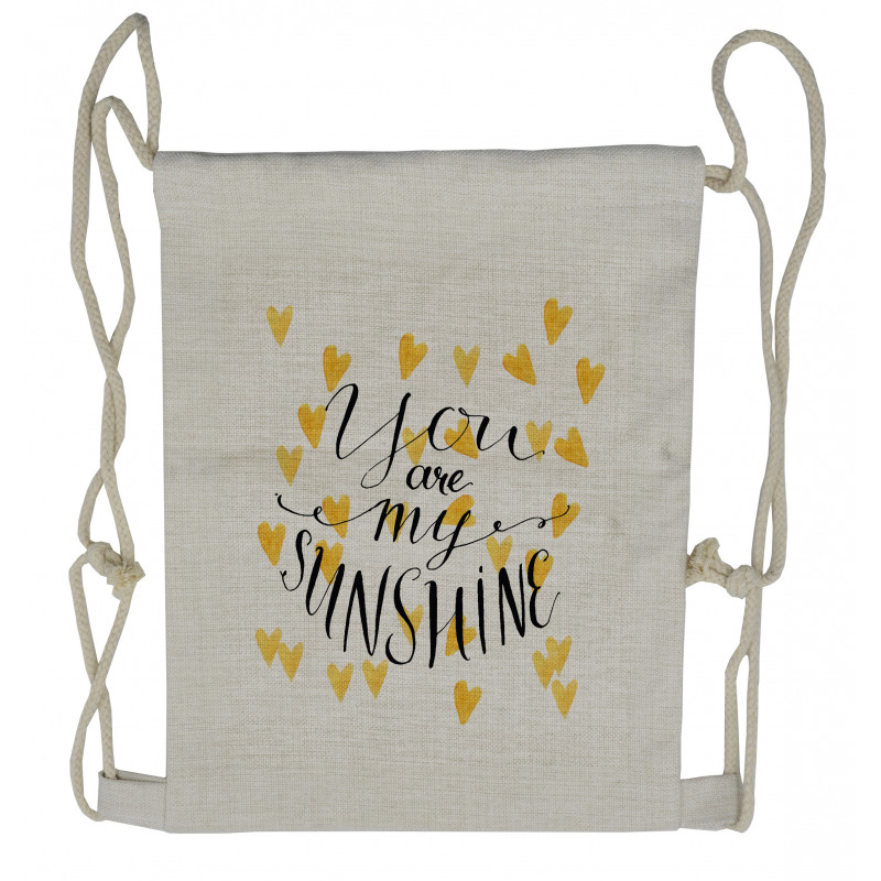 Hearts and Words Drawstring Backpack