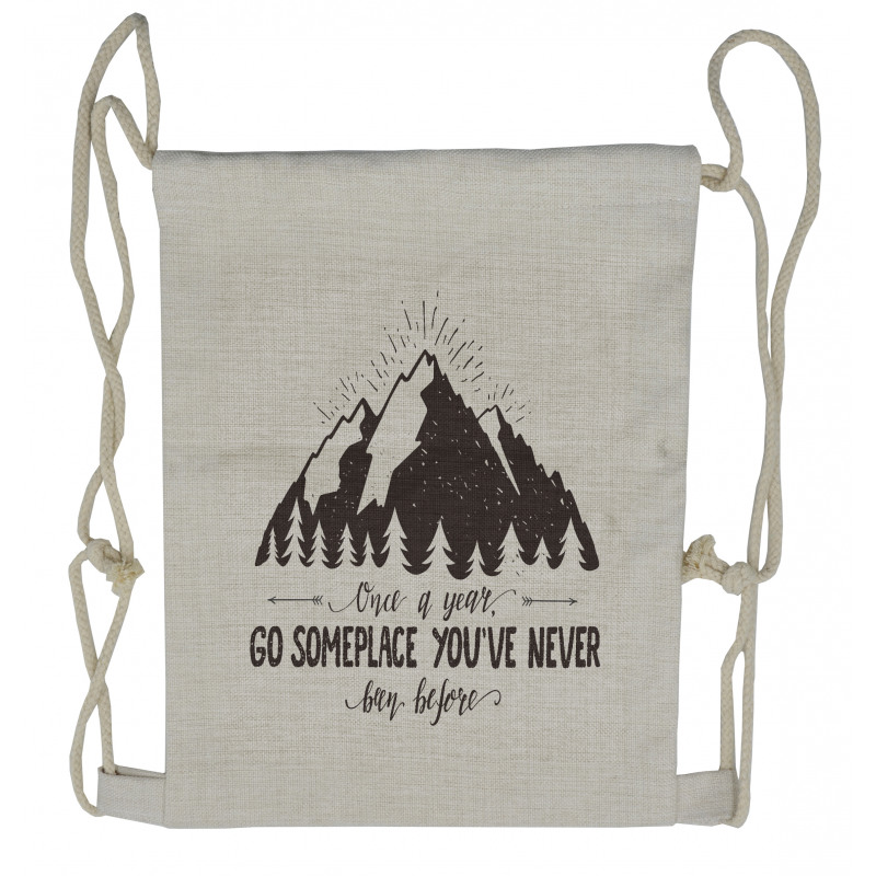 Wanderlust Theme Drawstring Backpack