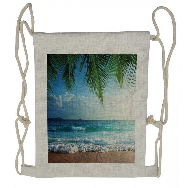 Palms Tropical Island Drawstring Backpack