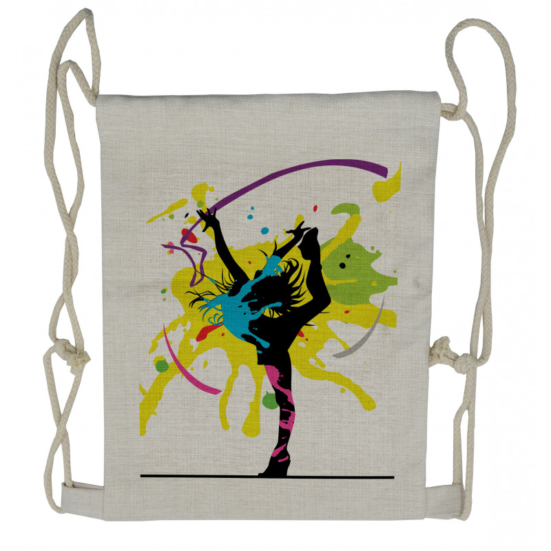 Dancing Girl Pattern Drawstring Backpack