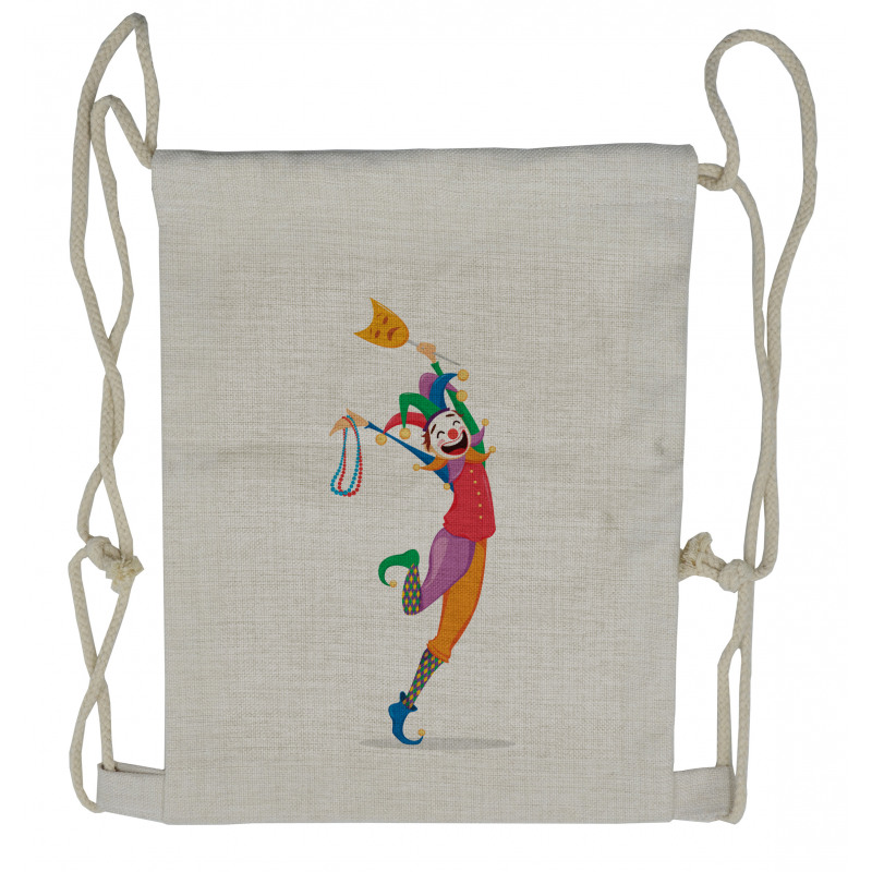 Jester with a Mask Drawstring Backpack