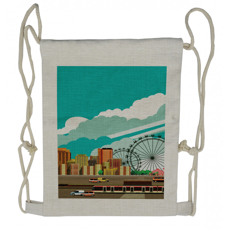 Downtown Panaroma Drawstring Backpack