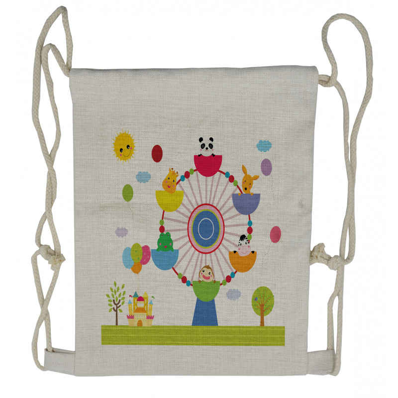 Nursery Animals Drawstring Backpack