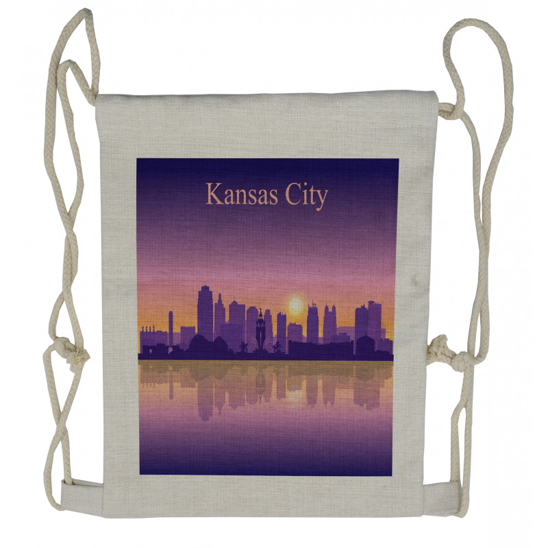 Downtown Cityscape Drawstring Backpack