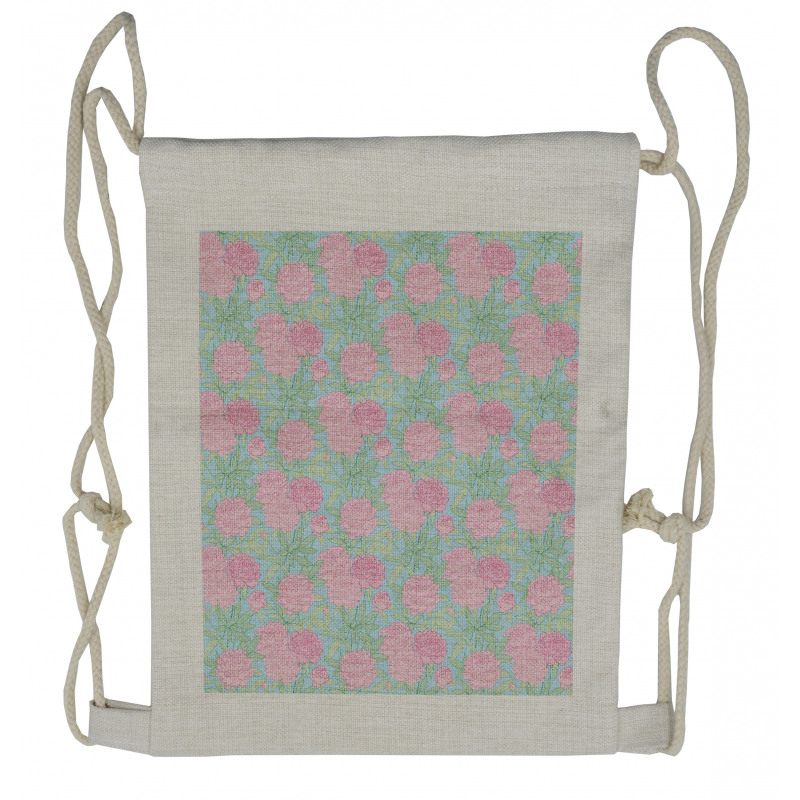 Fresh Petals Sprout Stems Drawstring Backpack