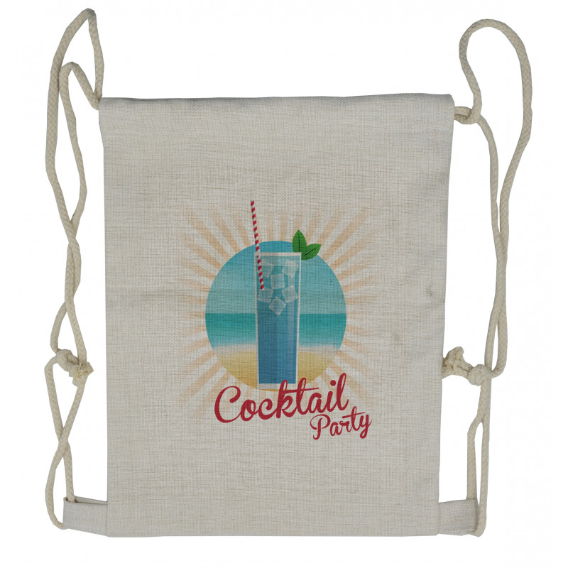 Beach Cocktail Party Drawstring Backpack