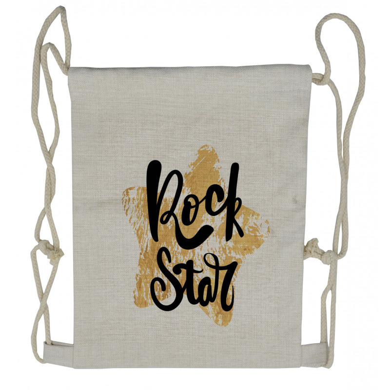 Rock Star Words Drawstring Backpack