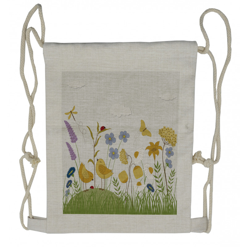 Lively Summer Garden Drawstring Backpack