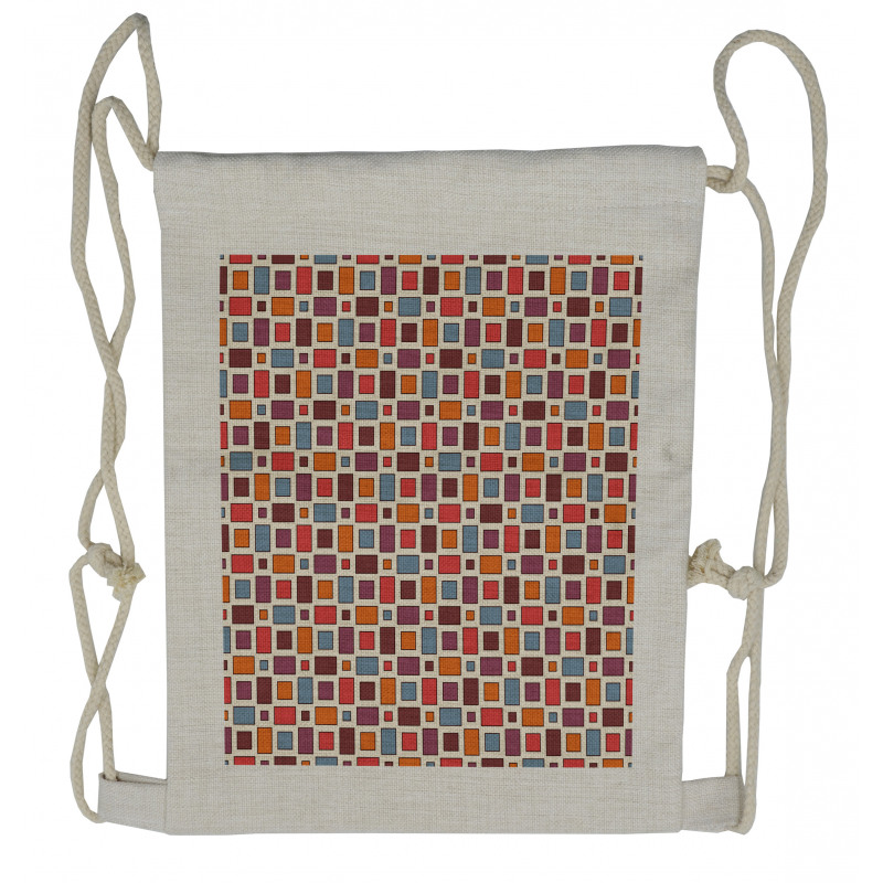 Squares Rectangles Drawstring Backpack