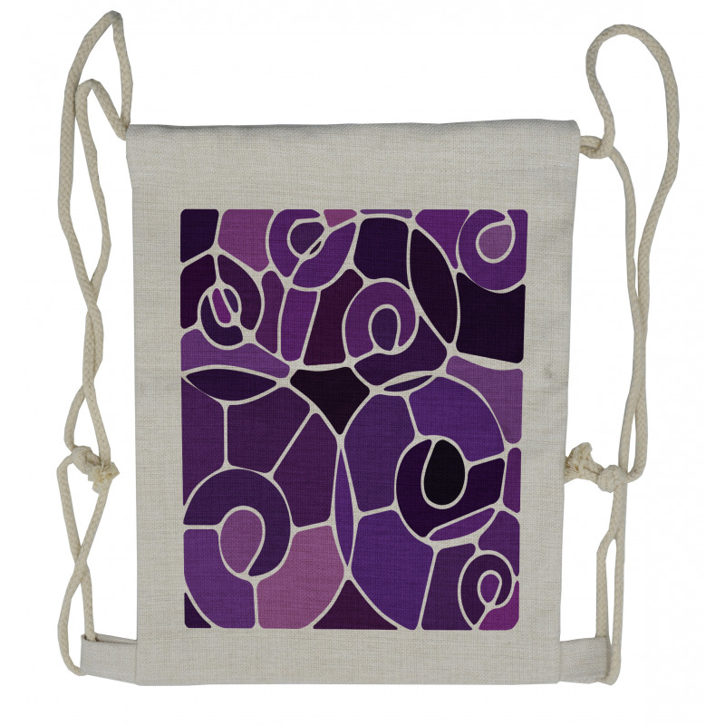 Purple Shaded Spirals Drawstring Backpack