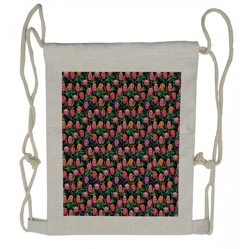 Colorful Flower Garden Drawstring Backpack