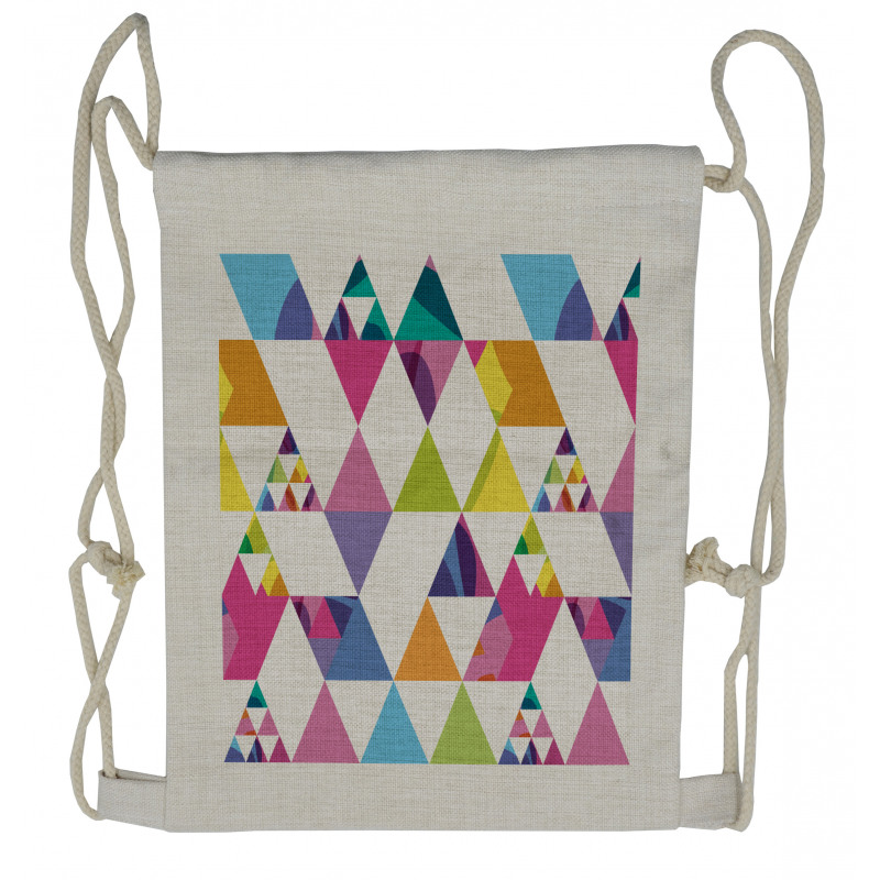 Rhombus and Triangles Drawstring Backpack