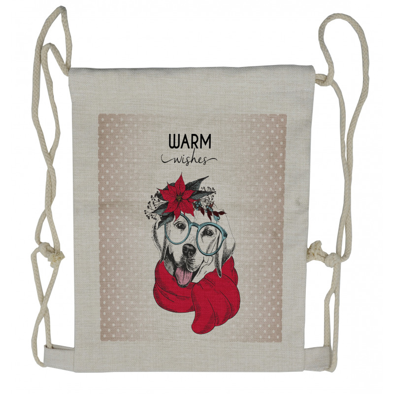 Labrador Wish Words Drawstring Backpack