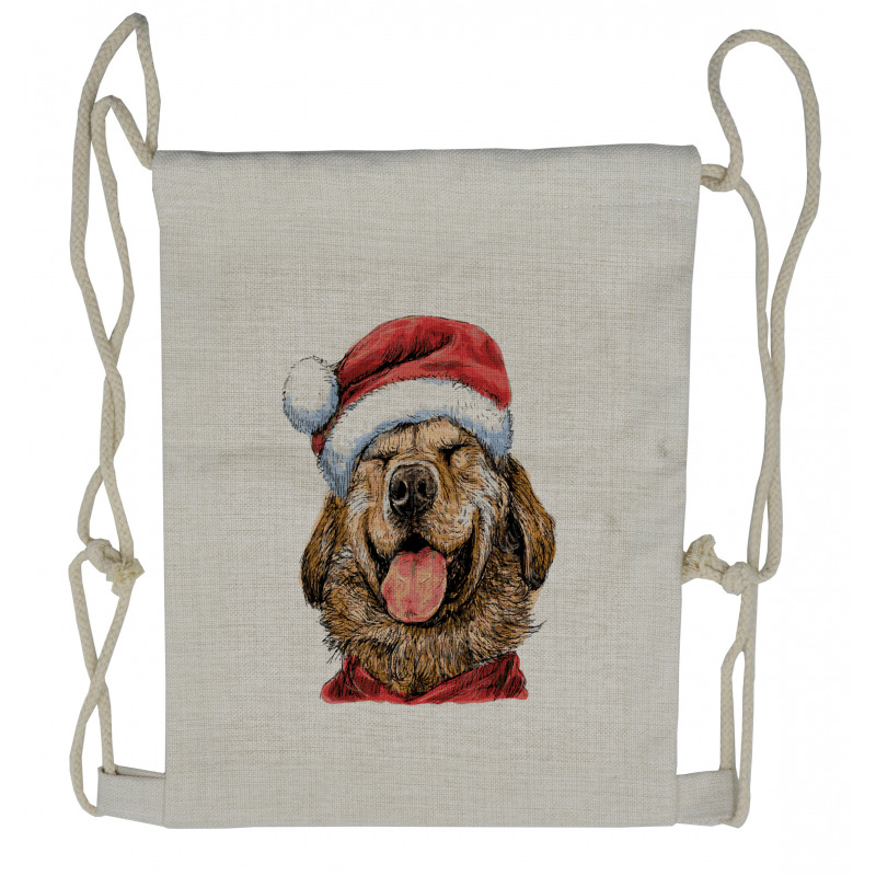 Funny Terrier Smiling Xmas Drawstring Backpack