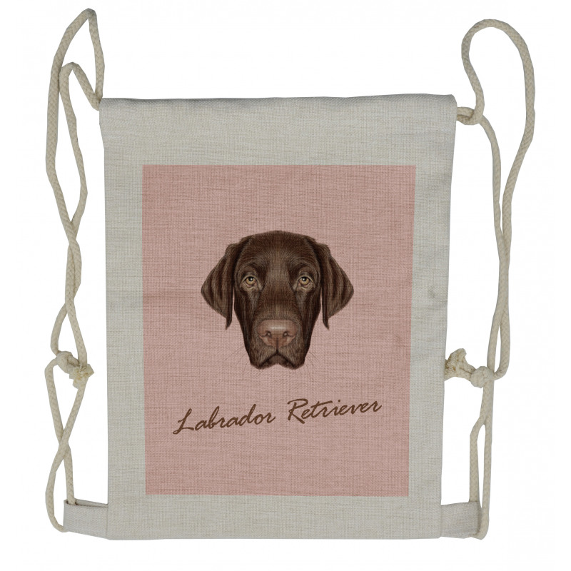 Modern Retriever Portrait Drawstring Backpack