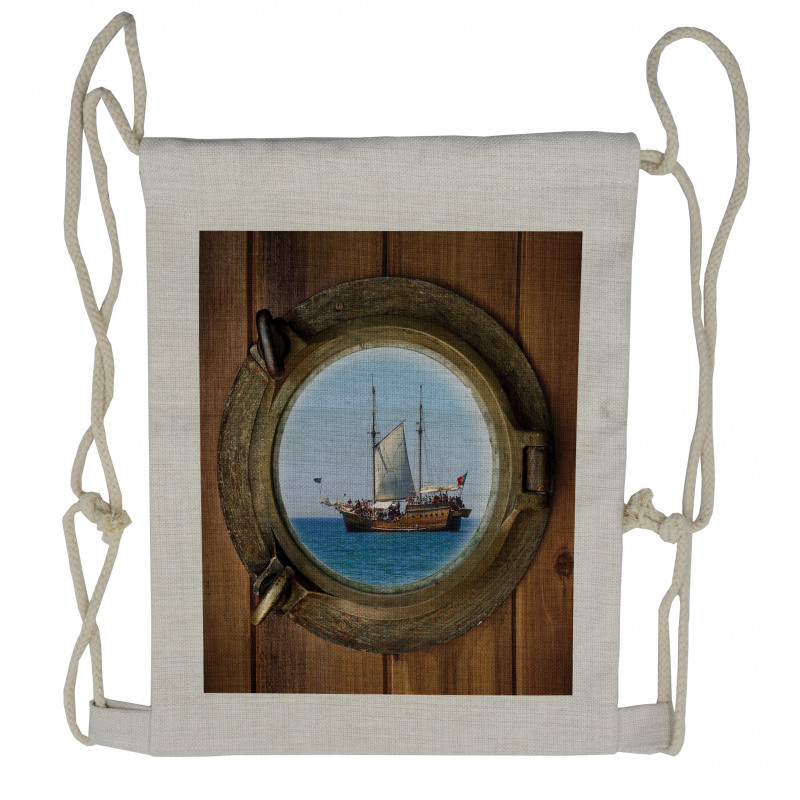 Ship Window with Cruise Drawstring Backpack