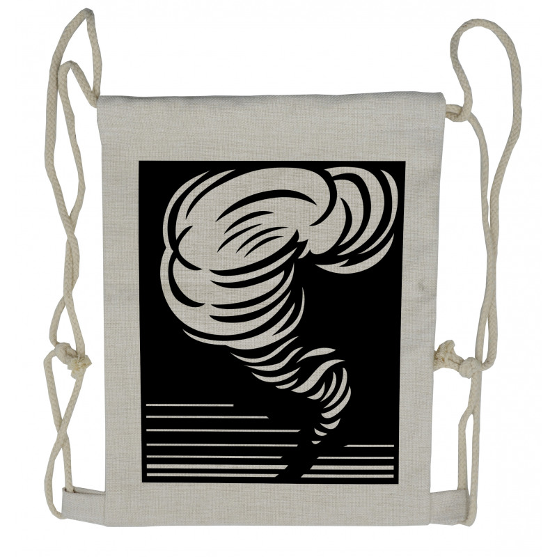 Monochrome Twister Design Drawstring Backpack