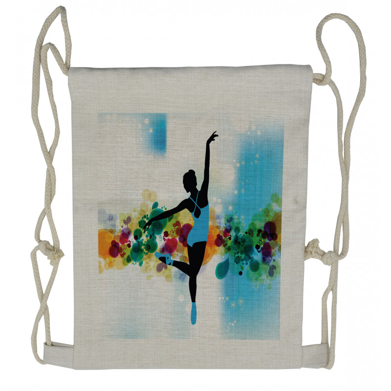 Dancer on Abstract Backdrop Drawstring Backpack