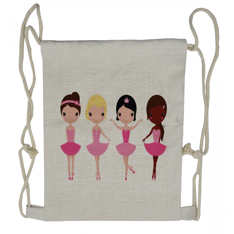 Little Kid Girls in Costumes Drawstring Backpack