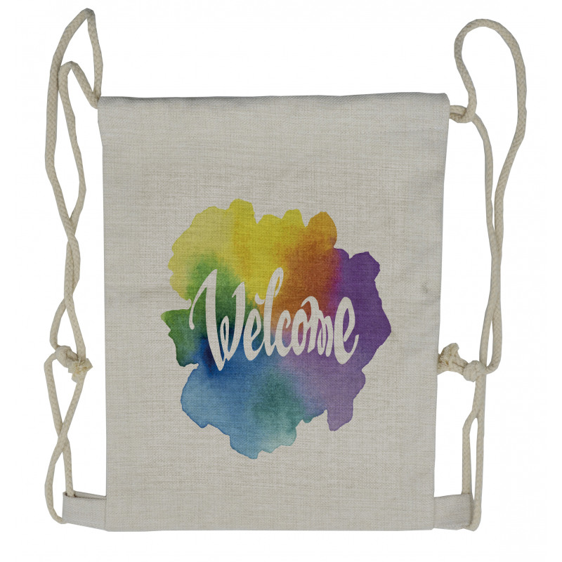 Watercolor Vintage Style Drawstring Backpack