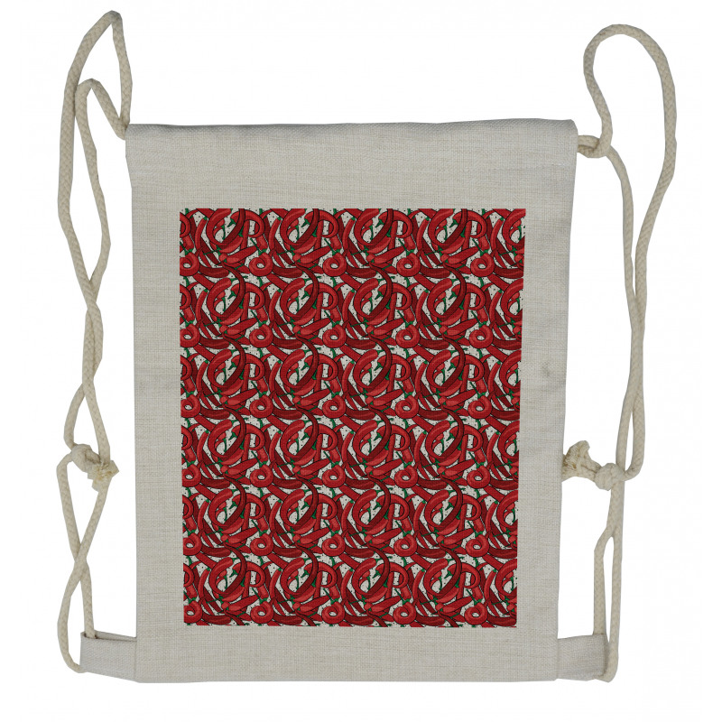 Pattern of Chili Peppers Drawstring Backpack