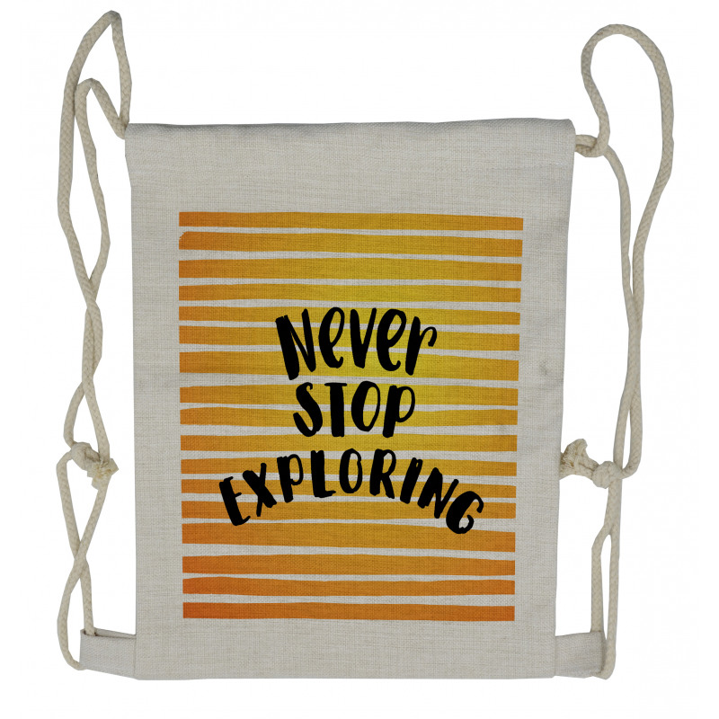 Never Stop Exploring Ombre Drawstring Backpack