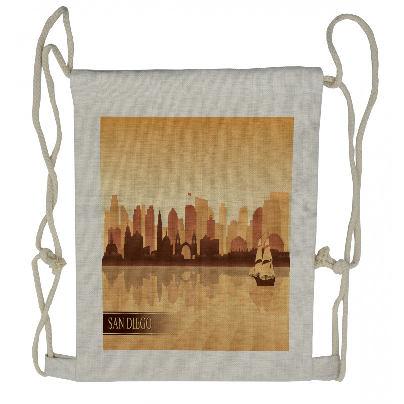 Sailing Ship Design Drawstring Backpack