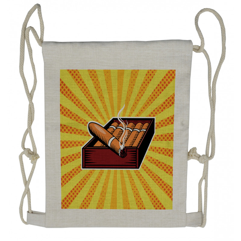 Cigar Box in Pop Art Style Drawstring Backpack