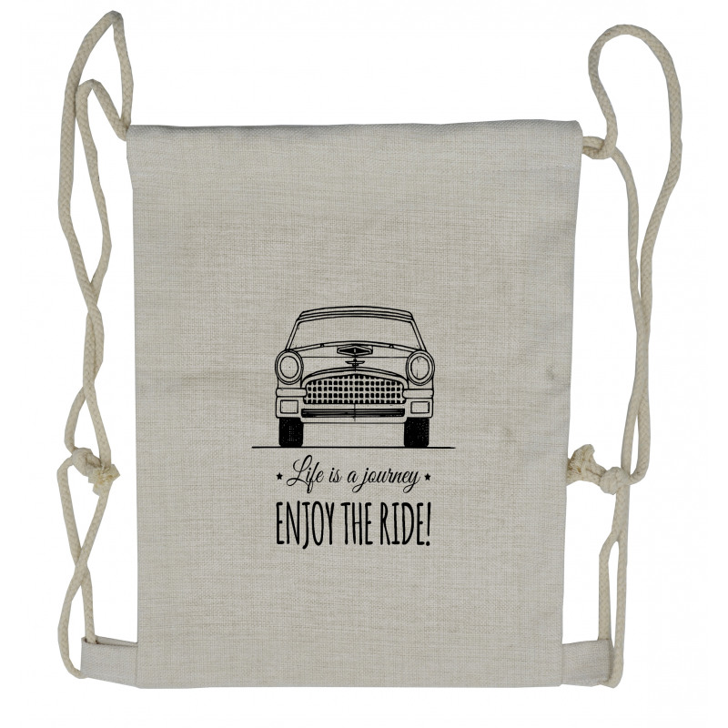 Vintage Automobile Drawstring Backpack