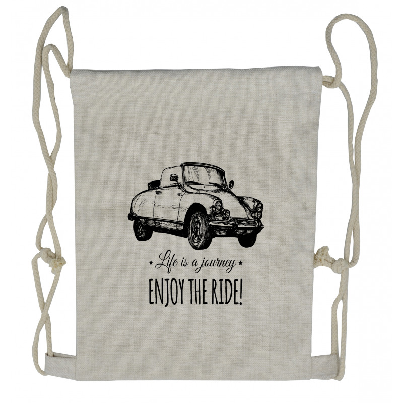 Hand Sketched Car Drawstring Backpack