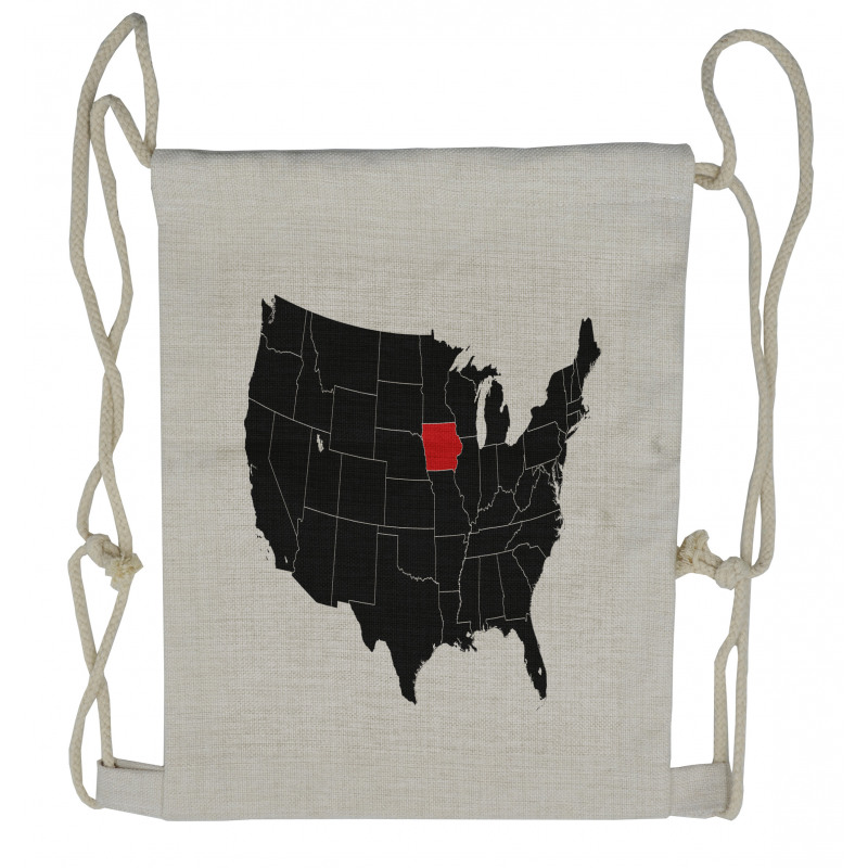 North America Map Design Drawstring Backpack