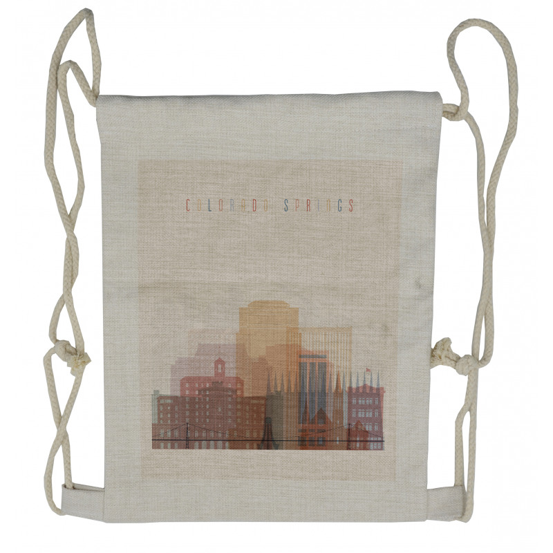 Colorado Springs Skyline Drawstring Backpack