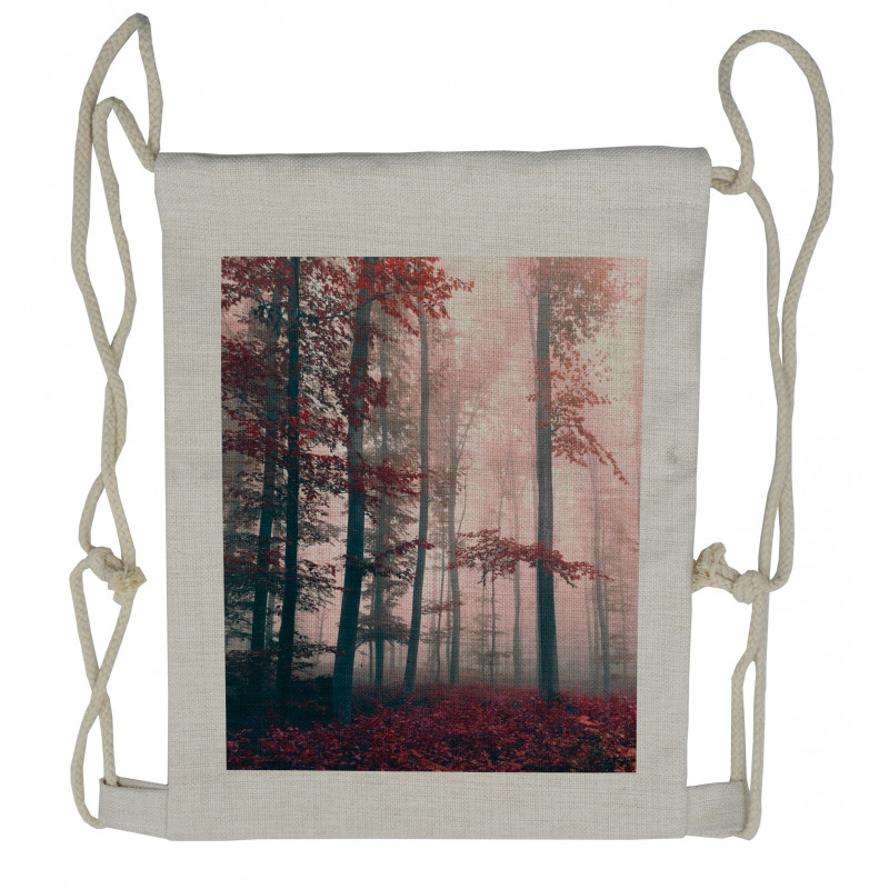 Autumn Fall Nature Woods Drawstring Backpack