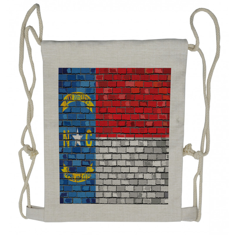 North Carolina Brick Wall Drawstring Backpack