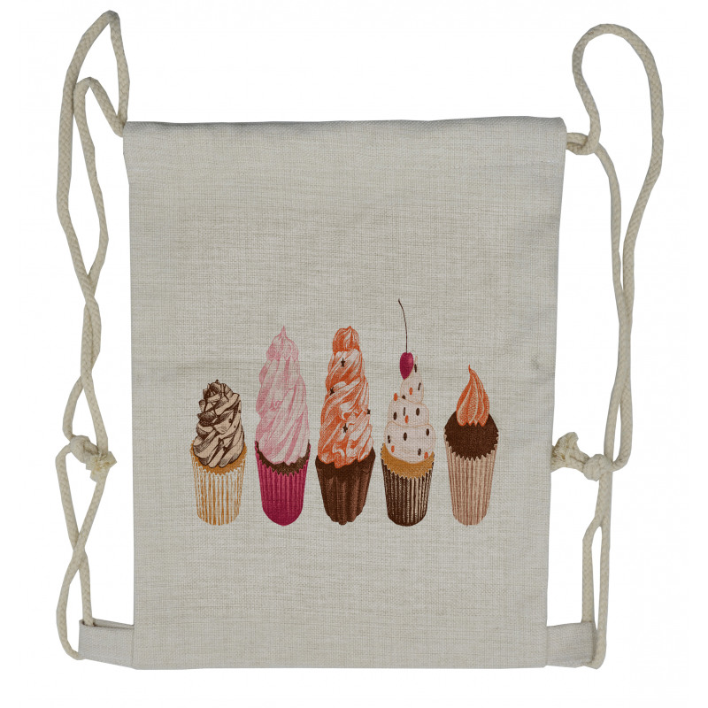 Cakes with Frosting Topping Drawstring Backpack