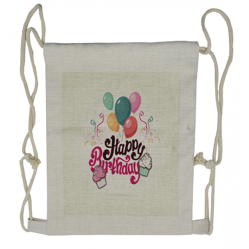 Happy Birthday Party Theme Drawstring Backpack