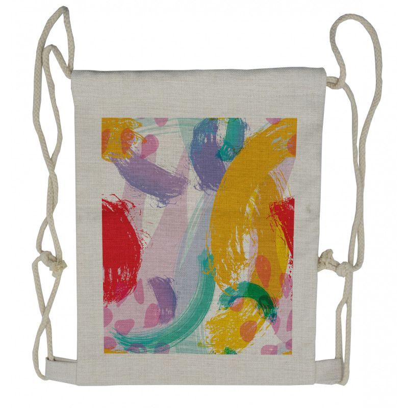 Watercolor Brushstrokes Drawstring Backpack