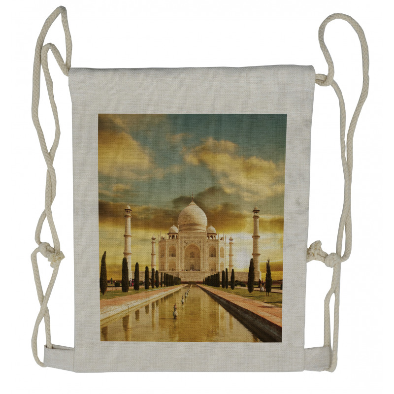 Taj Mahal Photography Drawstring Backpack