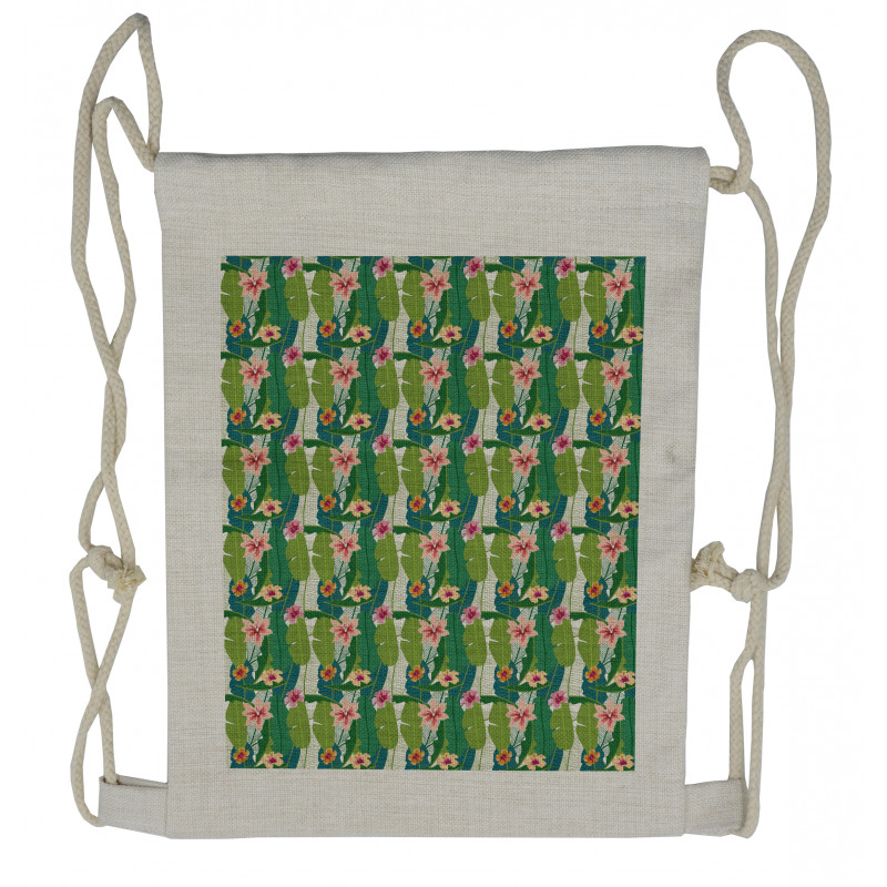 Banana Leaves Hawaii Drawstring Backpack