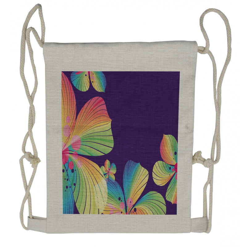 Abstract Big Exotic Flower Drawstring Backpack