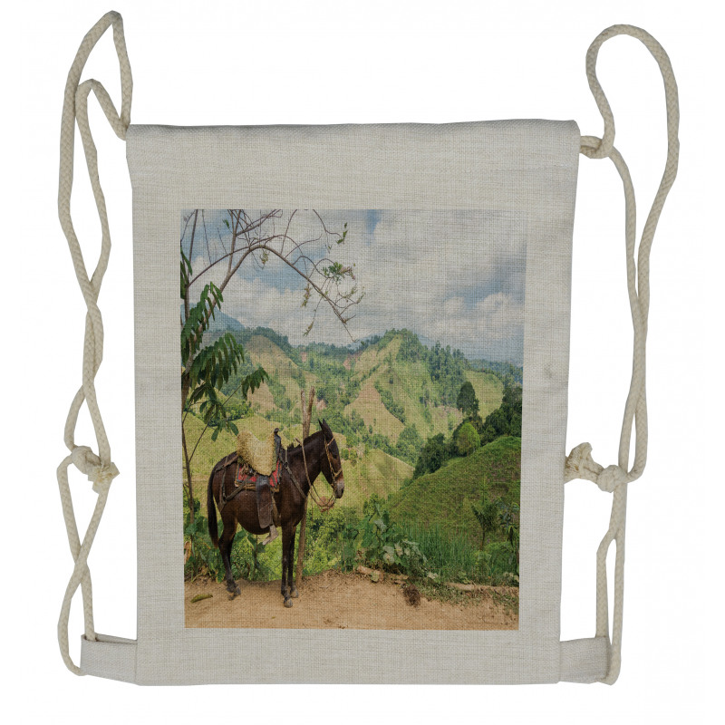 Rural ColumbiMountains Drawstring Backpack