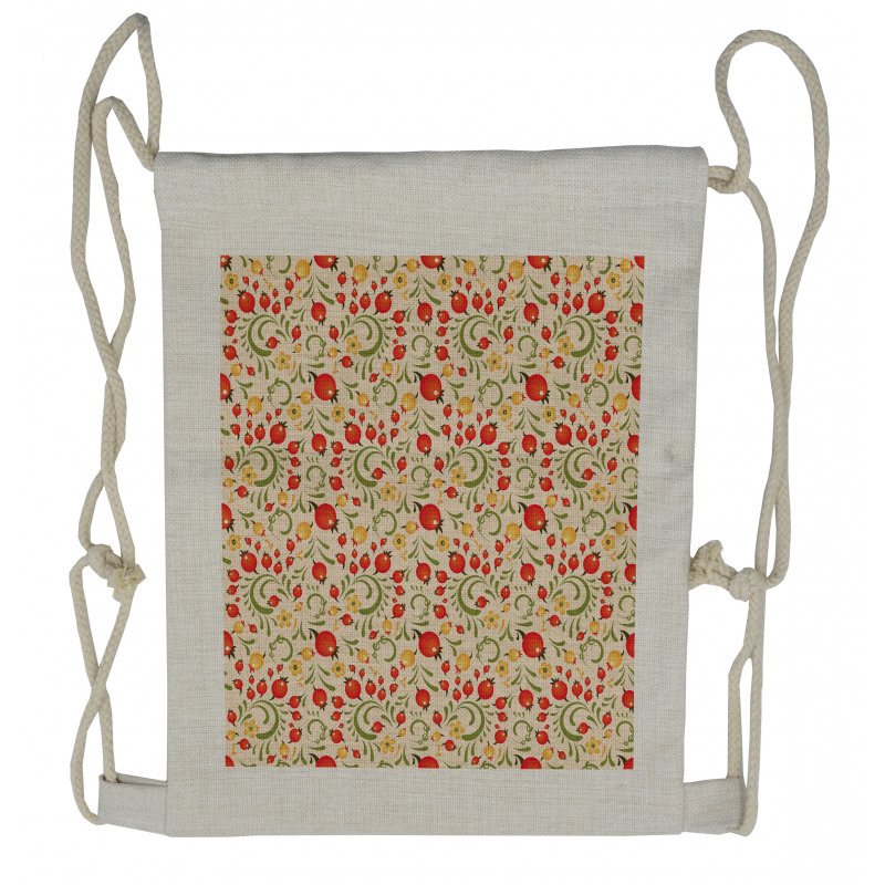 Nostalgic Harvest Blooms Drawstring Backpack