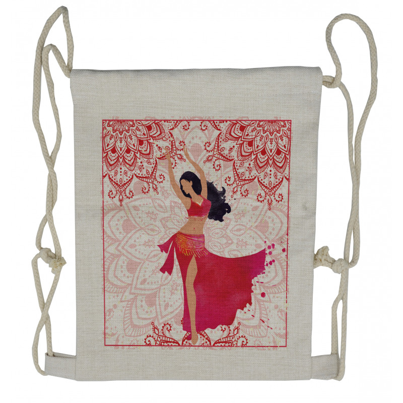 Belly Dancer Woman Drawstring Backpack