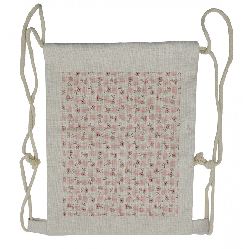 Vintage Tiny Poppy Flowers Drawstring Backpack